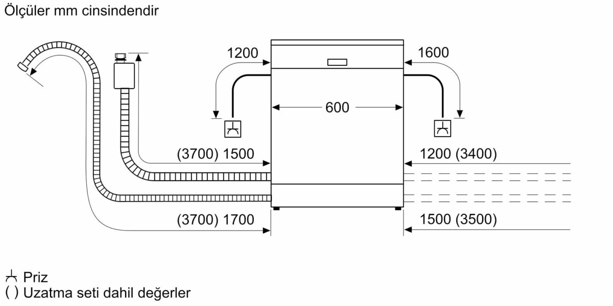 Siemens SN636X02MT iQ300 Tam Ankastre Bulaşık Makinesi 60 cm