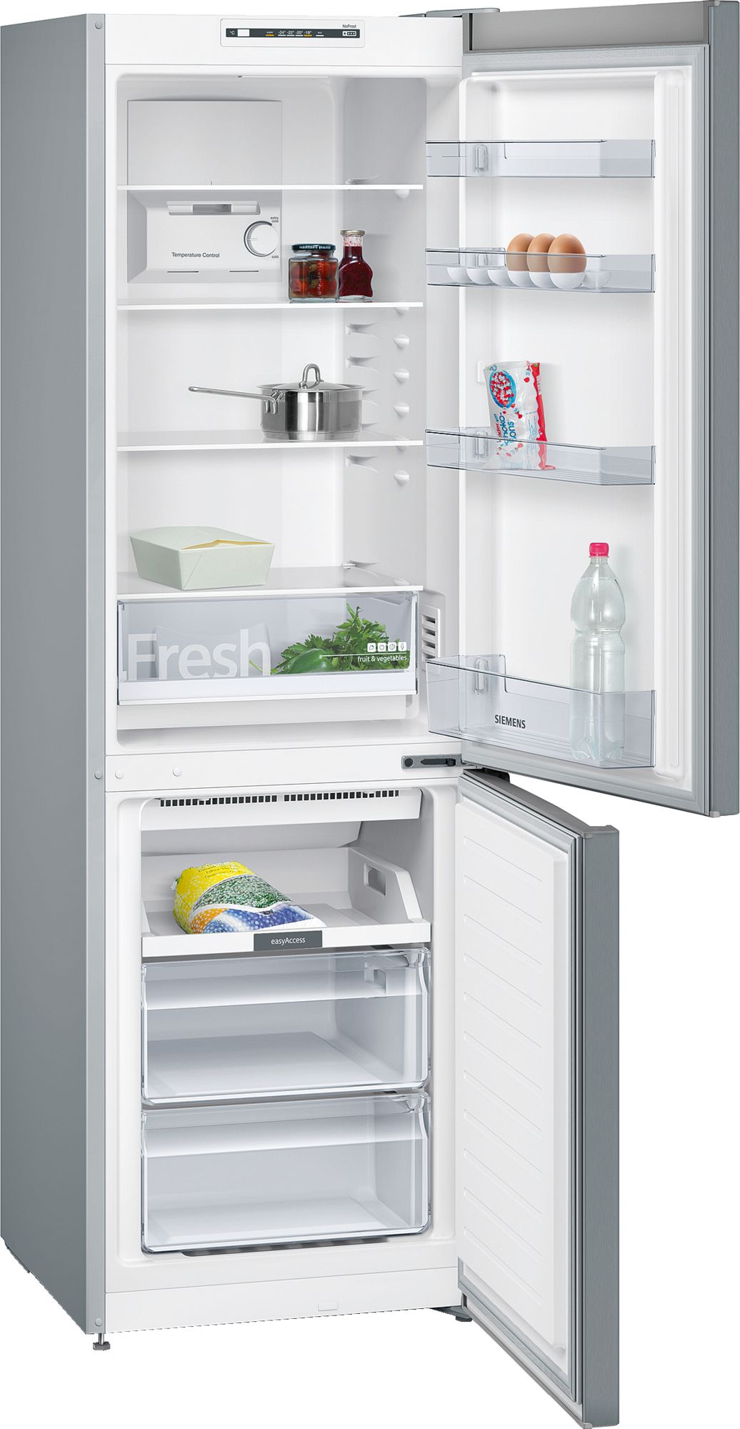 MCSA01076221_F8130_KG36NNL30_665625_def Siemens KG36NNLE0N iQ100 Alttan Donduruculu Buzdolabı 186 x 60 cm Inox görünümlü