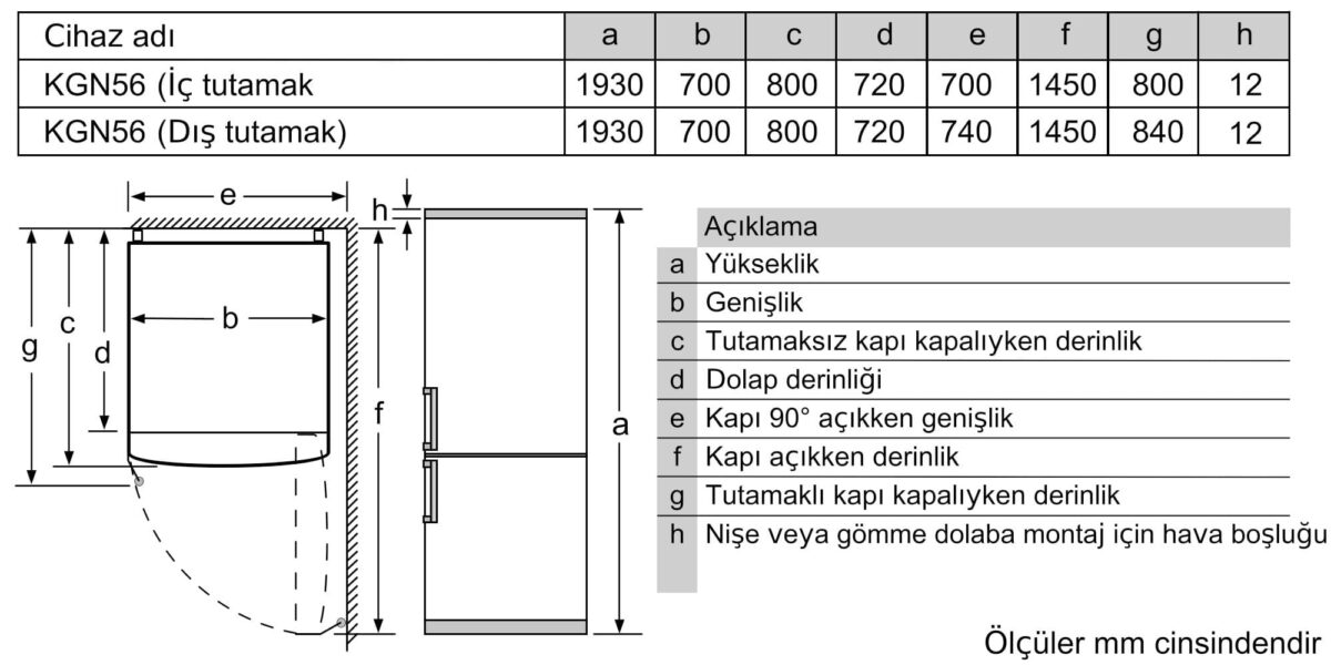 MCZ_01016978_640372_KGN56VL30N_tr-TR Siemens KG56NQWF0N iQ500 Alttan Donduruculu Buzdolabı 193 x 70 cm Beyaz