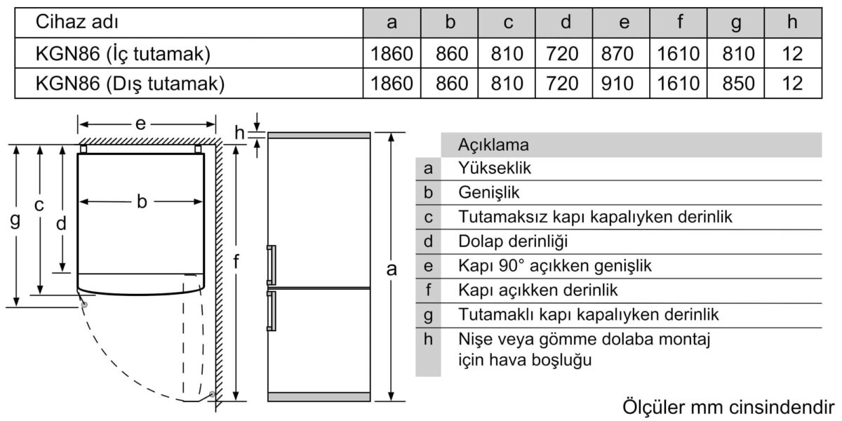 Siemens KG86NAID1N iQ500 Alttan Donduruculu Buzdolabı 186 x 86 cm Kolay temizlenebilir Inox