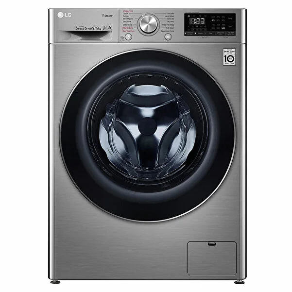 LG F4r5vgw2t 9/5 KG 1400 Devir Buharlı Yıkama Kurutmalı Çamaşır Makinesi Metalik