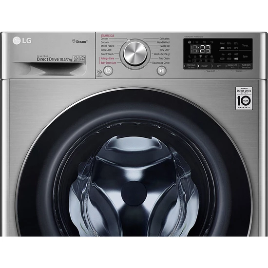 LG F4V5RGP2T A 10.5 kg Yıkama / 7 kg Kurutma 1400 Devir Çamaşır Makinesi