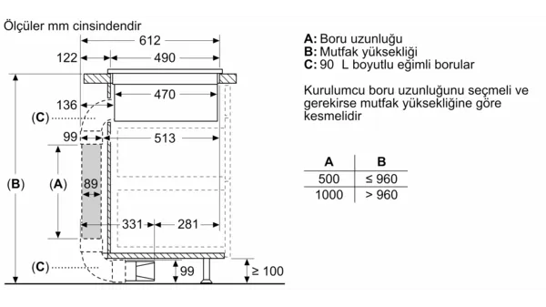 16534169_Ducted_recirculation_exhaust_side_90_Bow_L_top_mounted_tr-TR Siemens EH811BE15E Davlumbaz Entegreli Ankastre İndüksiyonlu Ocak