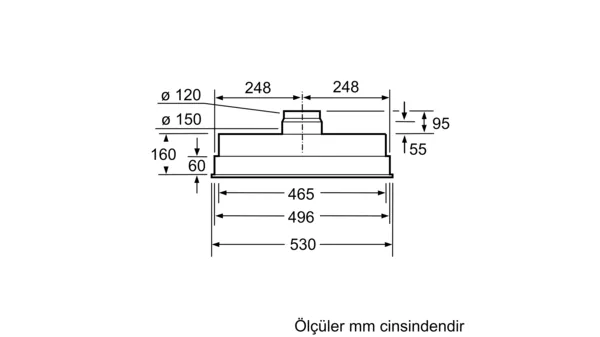 Siemens LB55565 Gümüş Ankastre Aspiratör