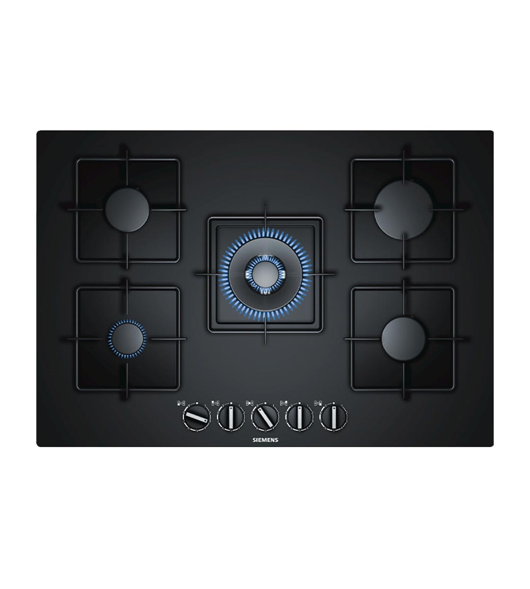iQ500-Gazlı-Ocak-EP7A6QB10-75-cm-Sert-cam,-Siyah Siemens EP7A6QB20 Wok Gözlü Siyah Cam Ankastre Ocak