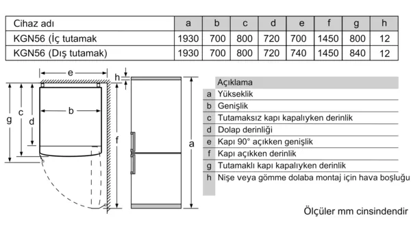 MCZ_01016978_640372_KGN56VL30N_tr-TR Siemens KG56NAIE0N iQ500 Alttan Donduruculu Buzdolabı 193 x 70 cm Kolay temizlenebilir Inox