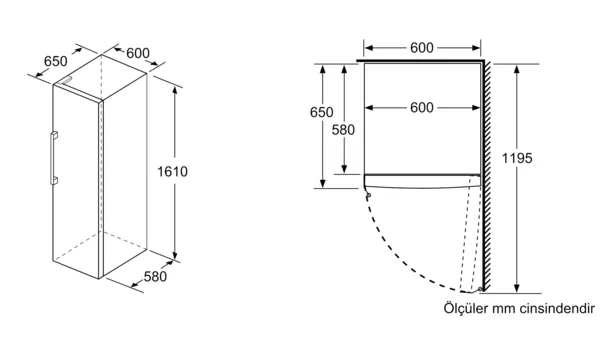 MCZ_02344903_1746477_GSN29UW3V_tr-TR Siemens GS29NVWE0N iQ300 Solo Derin Dondurucu 161 x 60 cm Beyaz