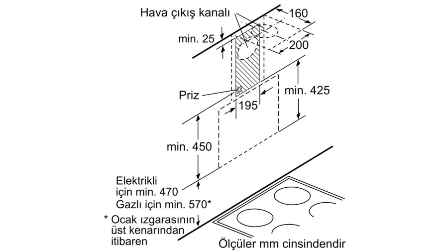 Siemens LC66KAJ20T iQ300 Duvar Tipi Davlumbaz