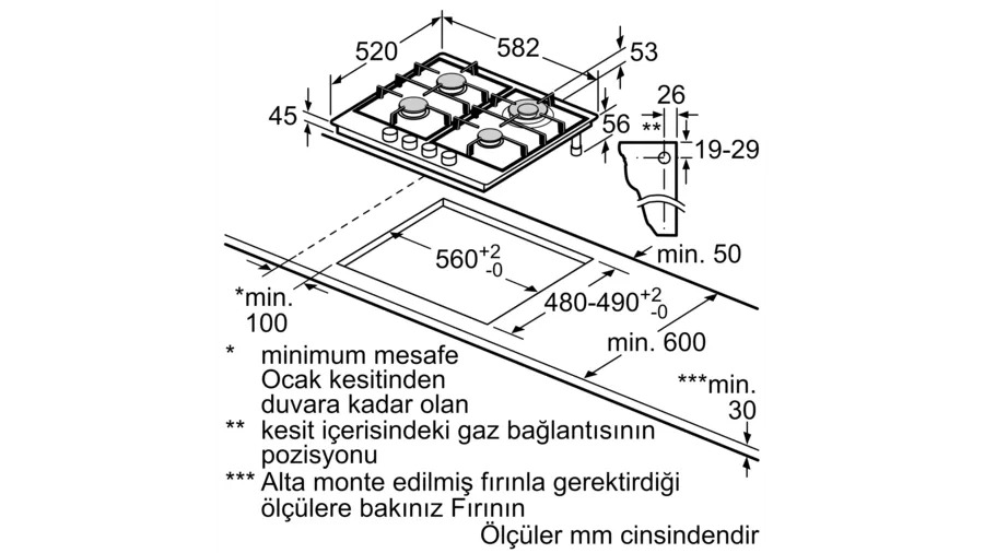 Siemens EG6B5HB60O iQ300 Gazlı Ocak (TSHR)