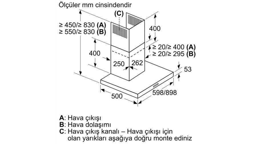 MCZ_02981141_2295218_DWB95BC50T_tr-TR Siemens LC95BBC50T Q100 Duvar Tipi Davlumbaz