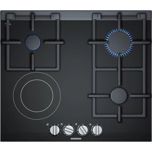 ER6A6YB70004 Siemens ER6A6YB70 iQ700 Gazlı/Elektrikli Ocak 60 cm Seramik, Siyah