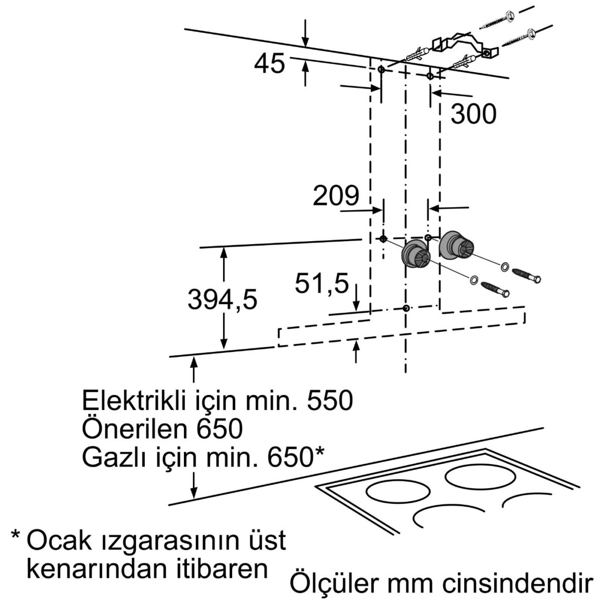 MCZ_010998_LC96BC530_tr-TR Siemens LC97BC532 iQ300 Duvar Tipi Davlumbaz 90 cm Paslanmaz çelik