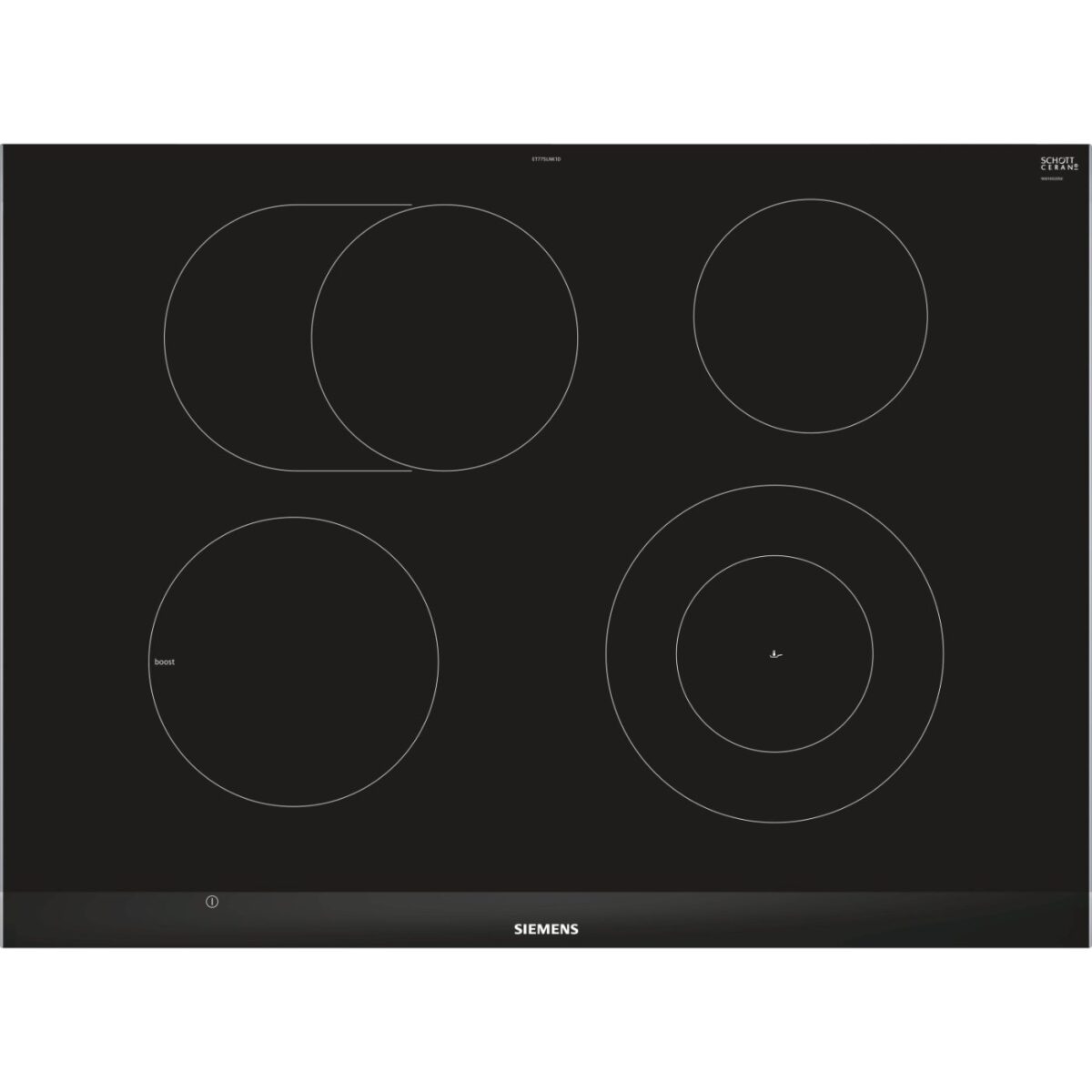 MCSA01022689_645674_ET775LNK1D_unbeleuchtet_def Siemens ET775LNK1D Elektrikli Ocak 70 cm Siyah, Çerçeveli Montaj