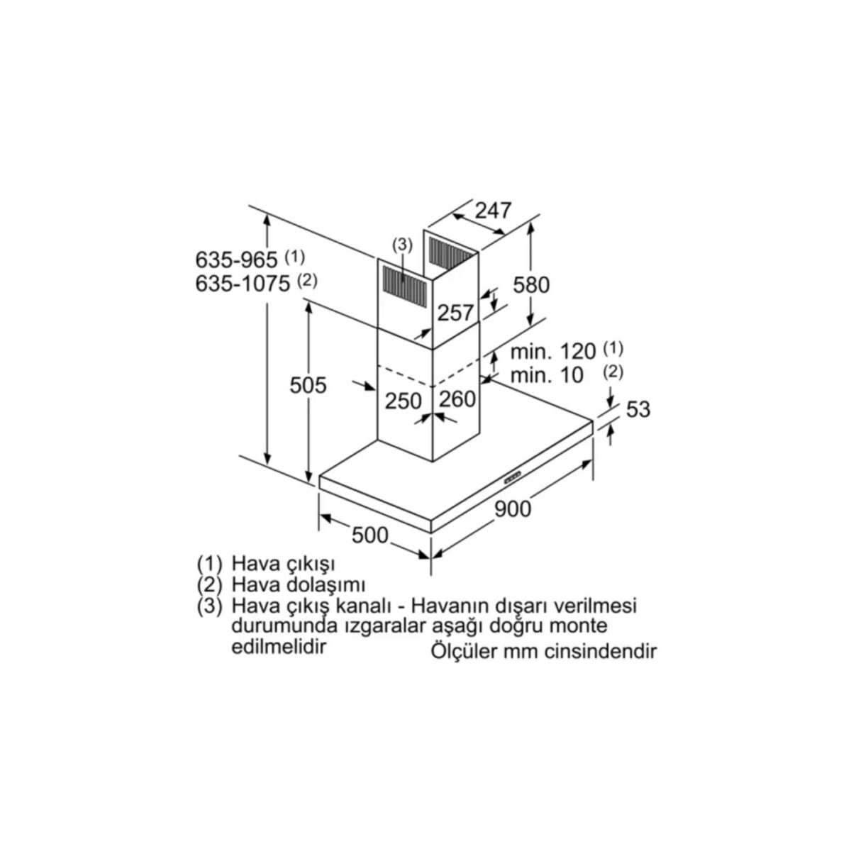 MCZ_01998450_1394587_DWB94BC50_tr-TR Siemens LC97BBM50T iQ300 Duvar Tipi Davlumbaz 90 cm Paslanmaz çelik